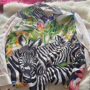 Diane Gilman Multicolor Zebra Print Blouse